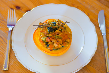 filled pumpkin
