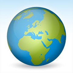 Globe showing Europe and Africa