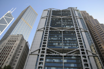 Fototapeta premium Bank headquarters in Hong Kong