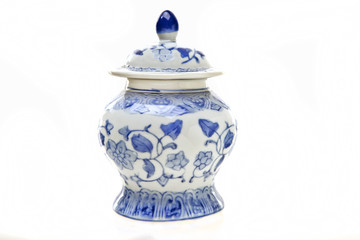 Blue and White Pottery Jar