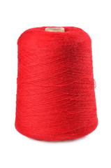 spool of thread for knitting on a white background