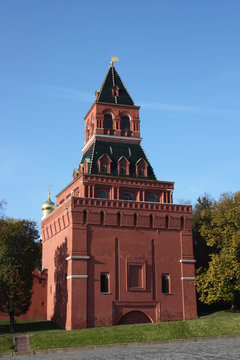 Moscow. Kremlin wall. Constantino-Eleninskaya tower.