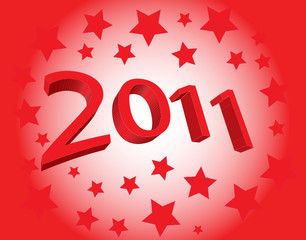 3d new year 2011 with stars