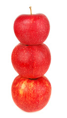 three red apples pyramidal.