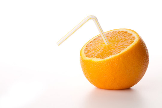 orange with tube isolated on white