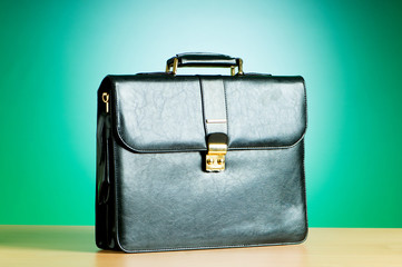 Leather case on the table against background