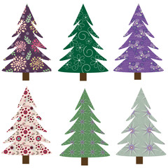 Collection of christmass fir-tress - 27057772