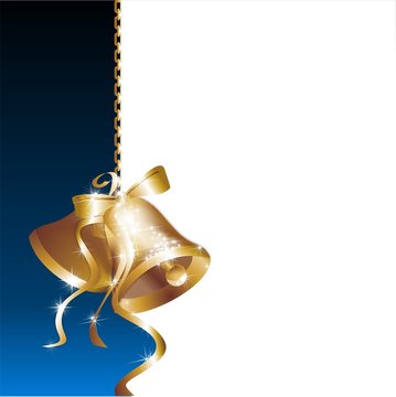 Weihnachtskarte / Glocken / Gold / Rahmen