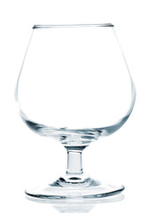 Empty wine glass on a white background