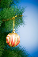 Christmas decoration on the tree - holiday concept