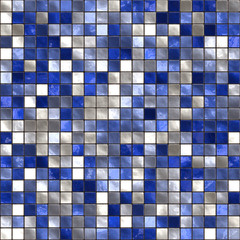 Panele Szklane Podświetlane  Seamless small blue tiles texture