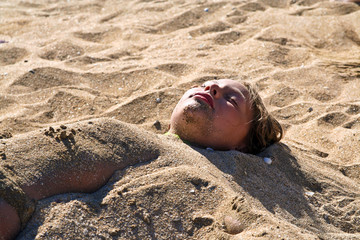 young girl at the beach with wet hair