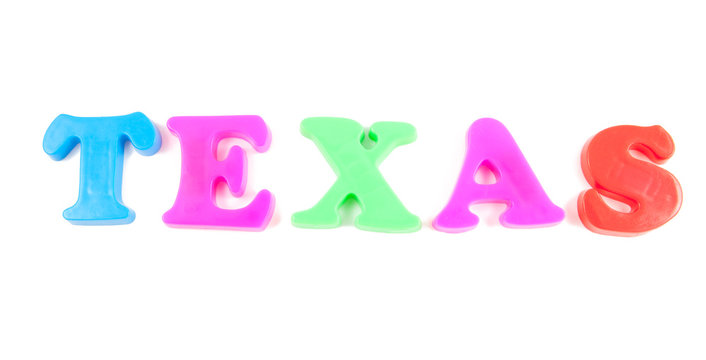 texas written in fridge magnets