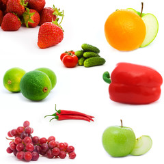 set of fruits and vegetables