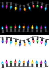 Christmas glow light border vector illustration