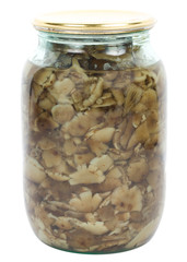 marinated mushrooms in jar