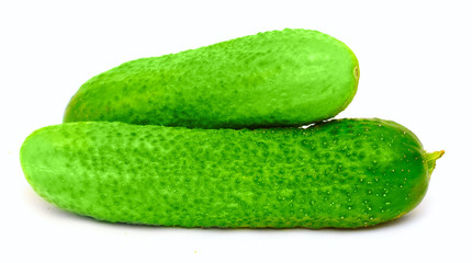 Green cucumber isolated on white background