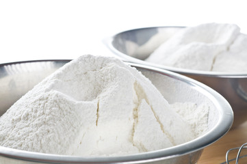 White flour in bowl