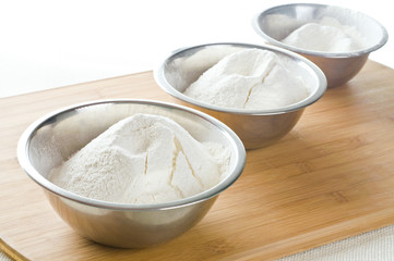 White flour in bowl