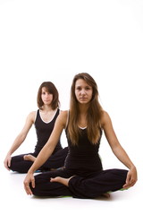 Fototapeta na wymiar womans doing yoga