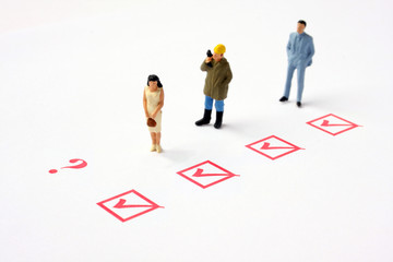 Personen abgehakt rot