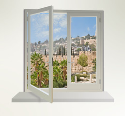 Jerusalem in window