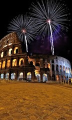 Coliseo romano en fiestas