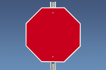 Blank Stop Sign - obrazy, fototapety, plakaty