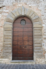 Wooden door.