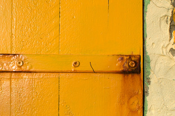 Details of Yellow Wood Door