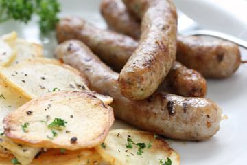 sausages and sauteed potatoes