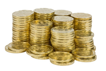Coins isolated on white background