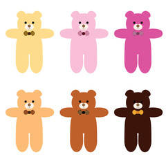 set of different kind of teddy bears