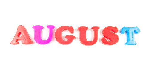 august written in fridge magnets