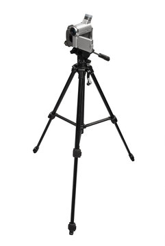 Compact Digital Camcorder On Tripod