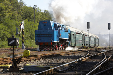 Fototapeta na wymiar pociąg parowy, parowóz, Republika Czeska