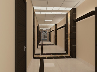 Empty hallway in modern building