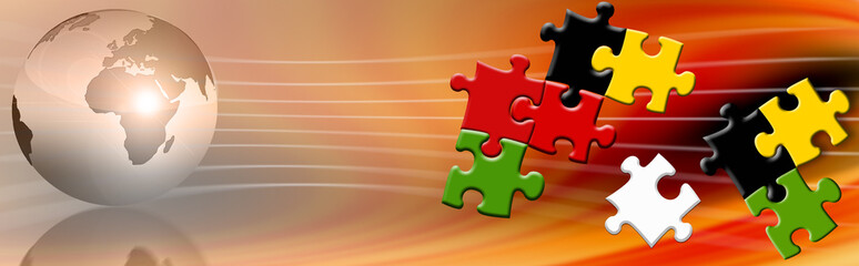 Obraz premium Banner mit Puzzle