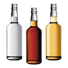 three bottles of alcohol drinks