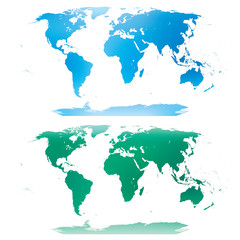 BLUE AND GREEN WORLD MAP