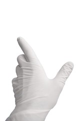 Hand in a rubber medical glove