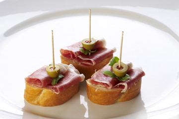 Different sort of canape for a self service buffet