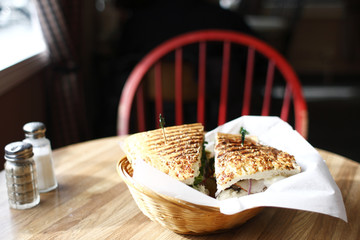 Fototapeta na wymiar A delicious panini sandwich.