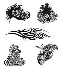 Set of tattoo design elements. Vector