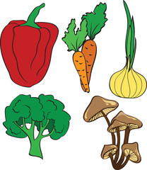 set of vegetables