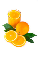 Arrangement of orange on a white background