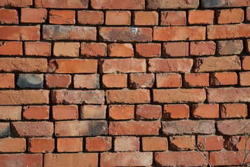 old brick wall red