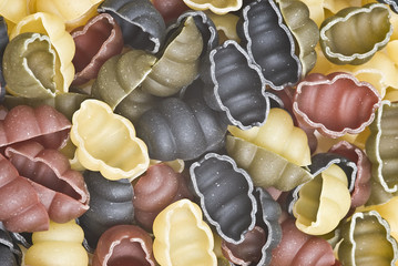 Textura de los caracoles de pasta.