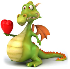 Fototapeta premium Dragon et coeur