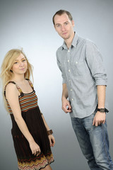 young white happy couple smiling